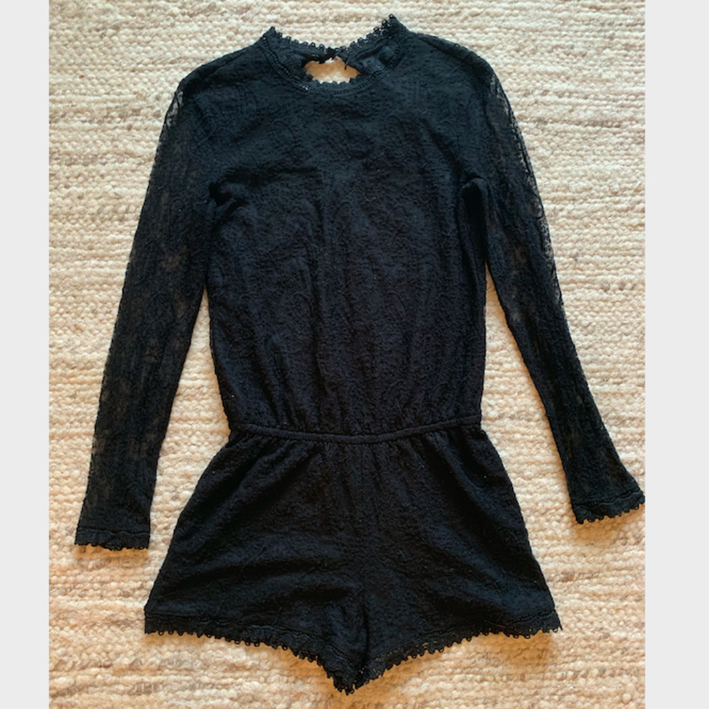 Zara Black Lace Romper (lightly worn)